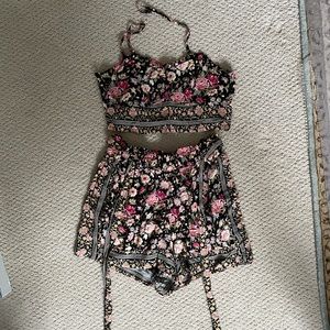 Tank crop top and matching shorts